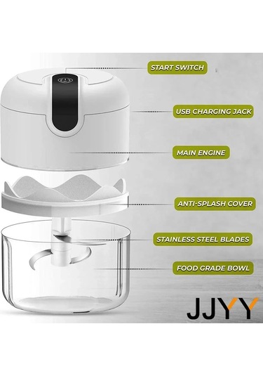 Jjyy Akıllı Elektrikli Sarımsak Pulveripulverisebze Baharat Doğrama İçin 250ml Pink Pembe