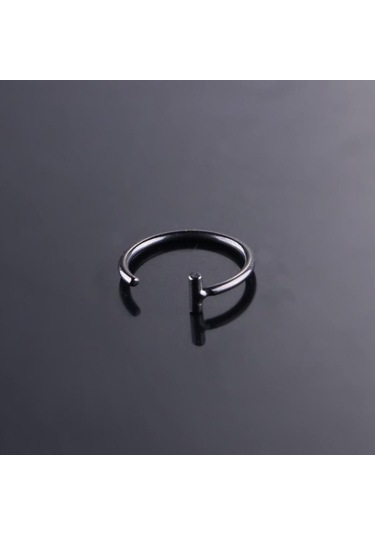 Siyah 1 Adet Unisex Moda Punk Tarzı Sahte Dudak Piercing Halkası Burun Halkası Vücut Piercing Takı Hediyeler 0.8 8 Siyah