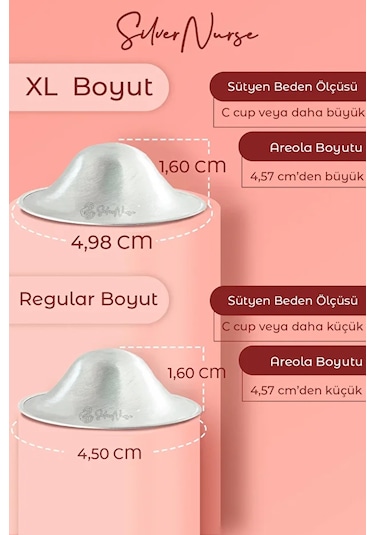 SilverNurse Koruyucu Gümüş Göğüs Ucu Kapakları