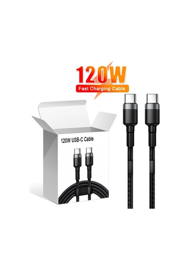 Candiedhaws120w Süper Hızlı Şarj Usb C Kablosu 1m/1.5m/2m Xiaomi 13 Huawei Samsung Oneplus Uyumlu Chınablack0.25 M
