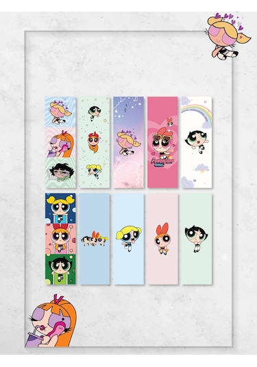Powerpuff Girls 10 Adet Kitap Ayraç Seti Pytkayrac155