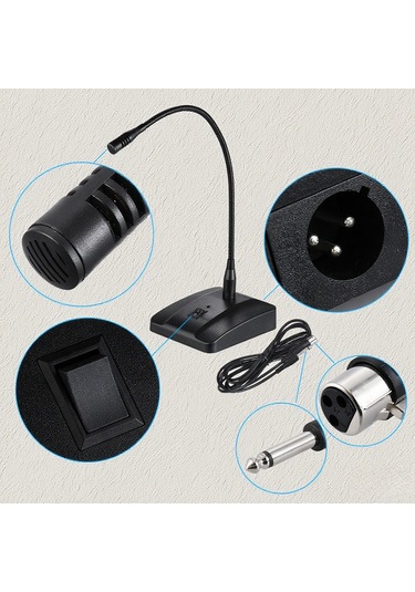 Springsun M180 Profesyonel Konferans Mikrofonu, Kalp Tipi Yönlendirme, Metal-kolay Malzeme, 3m Kablolu, 40cm Esnek Gövde