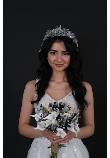 FdayAksesuar Gelin Saç Aksesuarı Azra Inci Boncuklu Gelin Kına Tacı Saç Aksesuarı FRDY31661