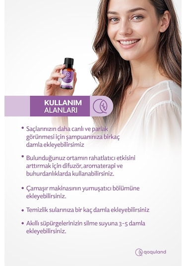 Qoquland Lavanta Uçucu Yağ Buhurdanlık Esansı Oda Kokusu 10 ML