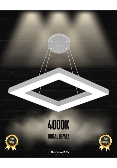 Rombo Gri Kasa, Doğal Beyaz Işık Modern Sarkıt Led Avize GRİ RENK