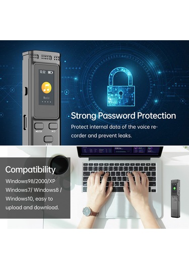 Yaozixa 8gb Ses Kaydedici, Gürültü Azaltma, Mp3 Çalar, 30 Saat Kayıt, Şifre Koruma, Ders Ve Toplantılar İçin Gümüş