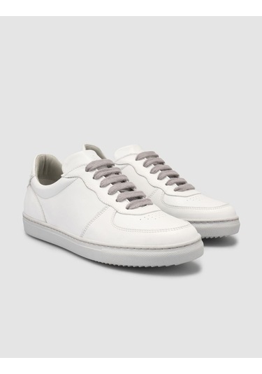 Monamae Beyaz - Gri Detaylı Kadın Sneaker Beyaz