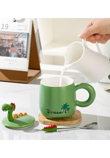 Dinozor Figürlü Seramik Kupa-460 Çok Renkli