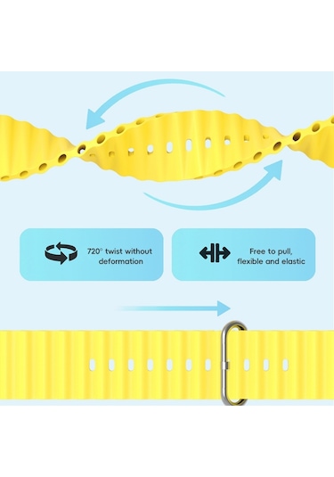 iOs Watch Uyumlu 42mm Zga Ocean Silikon Saat Bandı İçin Siyah
