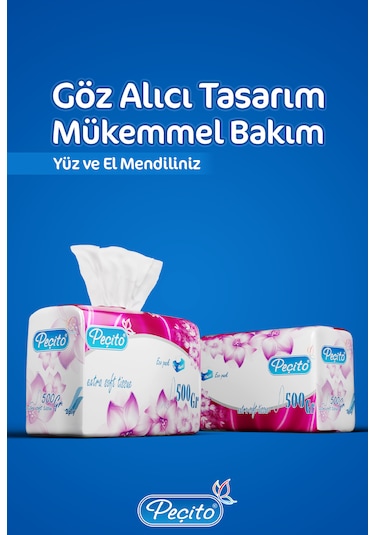 Peçito Elite Çift Katlı Çek-al Mendil 4 x 400'lü