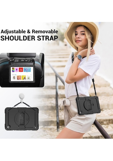 Samsung Galaxy Uyumlu Tab A9 Plus 11 İnç Sm-x210 Kılıf Askılı Zırh Tank