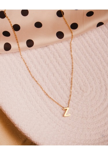 Lekka Design Kararmaz Çelik Z Harfli Kolye Altın