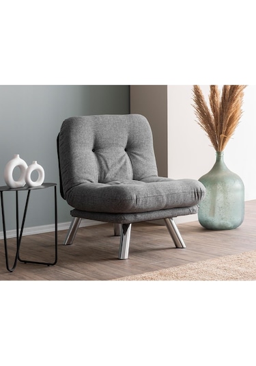 Pafu Hippo Tekli Yataklı Koltuk Keten - Açık Gri Açık Gri