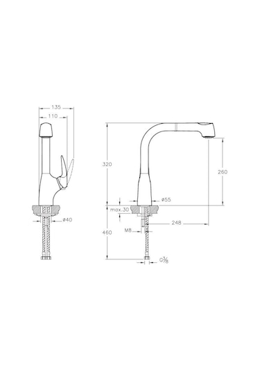 Artema A42151 V3 Pull-Out Eviye Bataryası Krom
