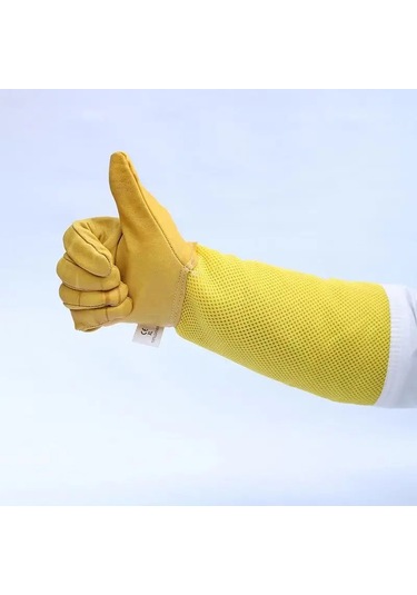 1 Çift Arıcılık Eldivenleri Sting Koyun Derisi Uzun Eldiven