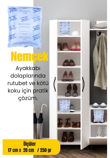 Nemçek Nem Alıcı Tutucu Rutubet Giderici  Önleyici Korozyon Önleyici Koku Giderici 250 GR X (3 Paket)