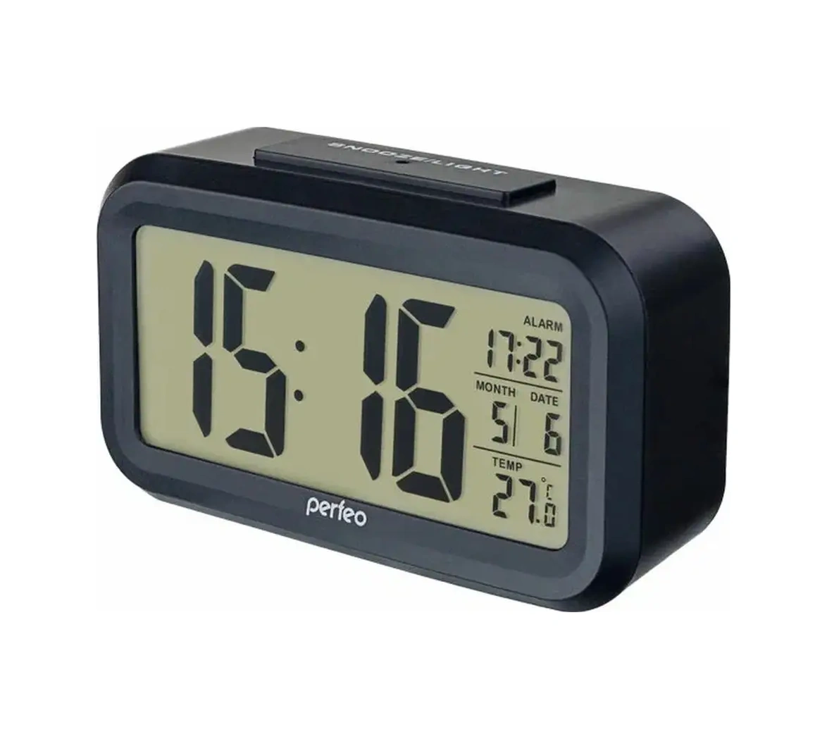 Perfeo Termometreli Masaüstü Elektronik Şık Ajanda Alarm Saati 68543128 Siyah