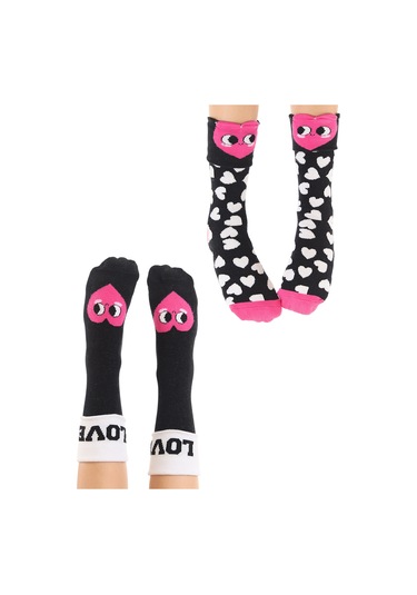 Denokids Mshb&g Love Kız Çocuk 2li Soket Çorap Takım Renkli