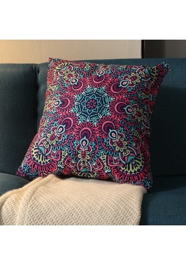 Yeni Sade Tarzda Baskılı Yastık Kılıfı No.101 Ekru