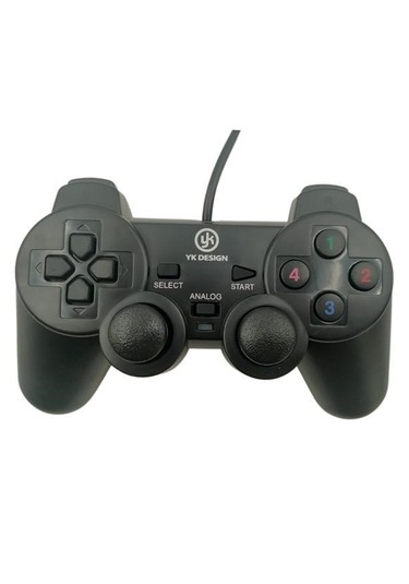 Yk Desing Usb Çift Titreşimli Usb Kablolu Oyun Kolu Pc Uyumlu
