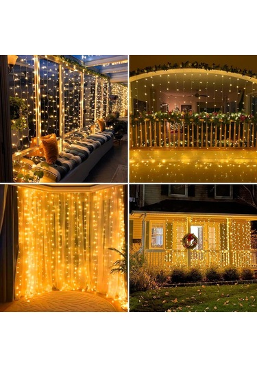 Mufunye 600 Led'li 6m X 3m Usb Kumandalı Led Bayram Dekorasyon Işık Zinciri Beyaz