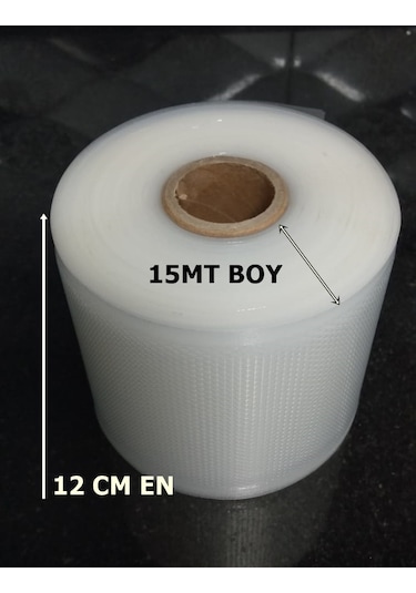 Rulo Tırtıklı Vakum Torbası Poşeti - 12 CM X 15 MT