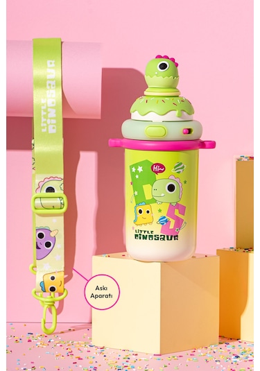 Emsan Baby Dinosaur Termos Yeşil 450 Ml Yeşil