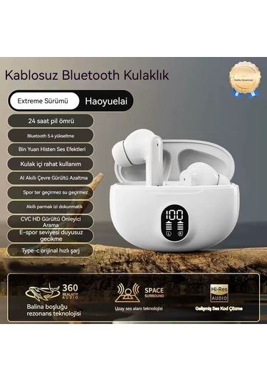 Aurora Kablosuz Kulaklıklar Spor Gürüsünüazaltmak İçin-beyazdır