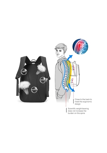 Cxs-615 Çok Fonksiyonlu Oxford Laptop Sırt Çantası Siyah