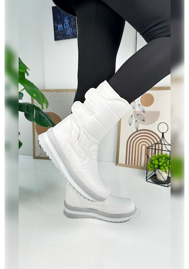 Nstil Alves Unisex Kadın - Erkek - Çocuk Kar Botu İçi Kürklü Cırt Cırtlı Kaymaz Taban Ayakkabı 802 Beyaz Nstil Alves Unisex Kadın - Erkek - Çocuk Kar Botu İçi Kürklü Cırt Cırtlı Kaymaz Taban Ayakkabı 802 Beyaz