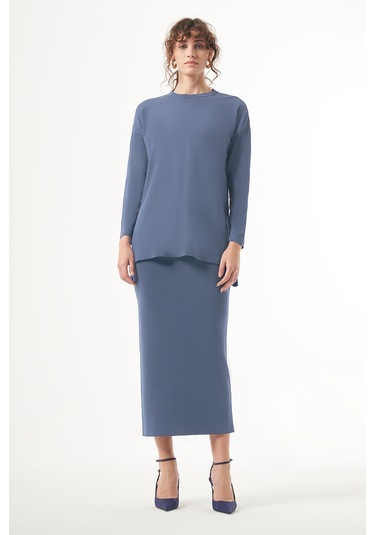 Nuss Merserize Çelik Örme Etek 013 Füme Füme