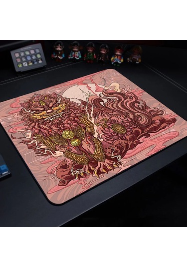 Sevimli Kaplan Desenli Gaming Mouse Pad - Oyun, Dizüstü, Klavye 30x24 Cm Orange