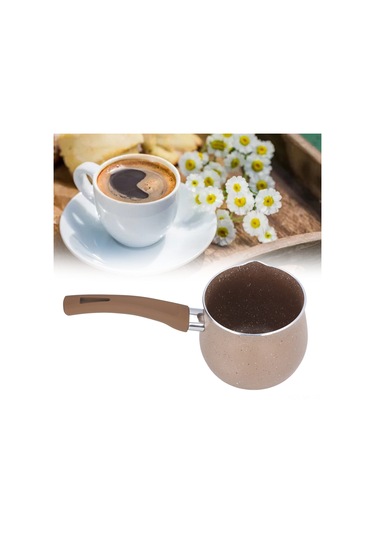 Mufunye 10cm Gümüşi Alüminyum Kahve Çay Tenceresı - Anti Kaynak, Anti Yanma Kaplama, Ev Restoran Kullanıma Uygun