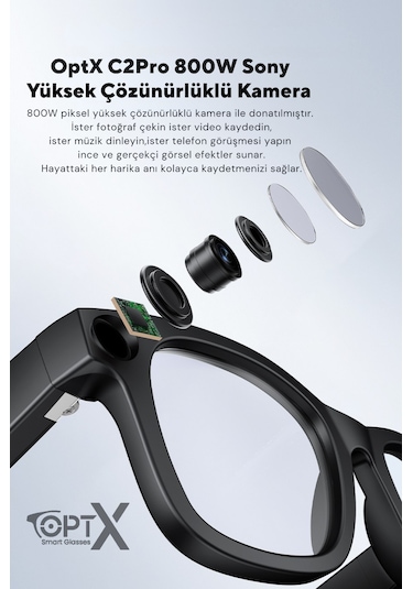 Akıllı Gözlük Yapay Zeka Aı , Kamera, Bluetooth, Müzik, Ipx5
