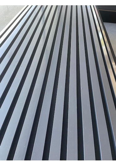 Akustik Ahşap Duvar Paneli Lambiri Antrasit 60 280 Cm