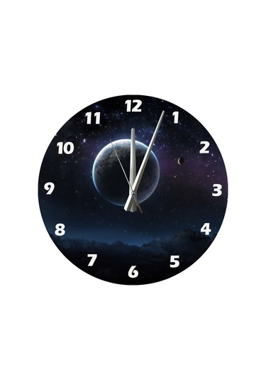 Ti-play Evren Ve Gezegen 30x30cm Akrilik Dekoratif Modern Duvar Saati ÇOk Renkli