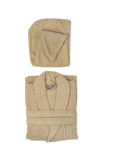 Soley Mayda Ekstra Yumuşak %100 Pamuklu Saç Bonesi & Kadın Bornoz Seti HV.MINERVA.02