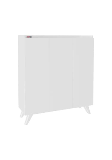 Bofigo 3 Kapaklı Ayakkabılık 8 Raflı Ayakkabılık Çok Amaçlı Dolap Ayakkabı Dolabı Kumsal Beyaz