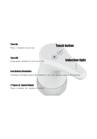 Yaozixa Beyaz 350ml Dokunmatiksiz Alkol Dezenfektan Püskürtme Makinesi - Otomatik Sensörlü Beyaz