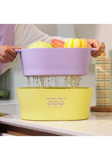 Suntek Çift Katmanlı Drenaj Sepeti Sebze Karıştırma Için