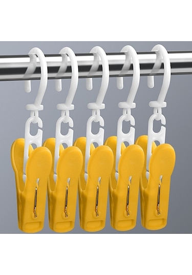 Sarı Elbise Çorap Asın Klip Şapka Askısı Dönebilen Dayanıklı Havlu Mandal Çeşitli Eşyalar Kanca Ev Bahçe Çamaşır Depolama Klip Dolap Organizatör