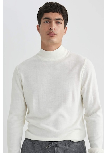 DeFacto Slim Fit Dar Kesim Yarım Balıkçı Yaka Basic Düz Triko Kazak R1127AZ24SPER100 DeFacto Slim Fit Dar Kesim Yarım Balıkçı Yaka Basic Düz Triko Kazak R1127AZ24SPER100