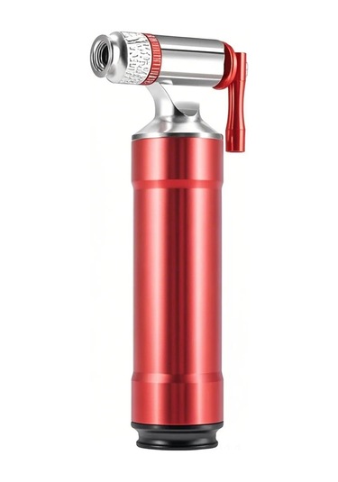 Youmex Bisiklet Co2 Şişirici - Presta/schrader Valfler İçin, Basınç Ölçerli, Hızlı Şişirme, Portatif Alüminyum Siyah, Gaz Silindiri Yok