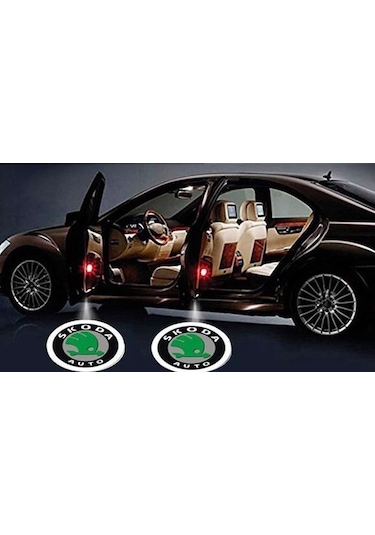 Skoda Kapı Altı Logo Lamba Pilli Sensörlü Kolay Montaj