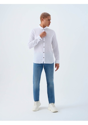 Loft Regular Fit Beyaz Erkek Gömlek Lf2038578 Beyaz