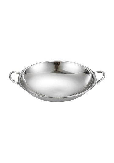 Paslanmaz Çelik Sıcak Tencere Mutfak Pişirme Wok'u Isıya Dayanıklı Metal Pişirme Wok'u Çift Saplı Diğer