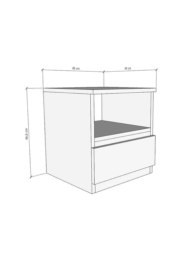 Mbes Mobilya Umut Beyaz 45 CM Komodin 1 Çekmeceli