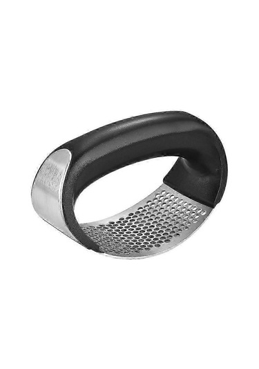 Sarımsak Presi Salıncak Seti, Paslanmaz Çelik Sarımsak Kıyma Makinesi - Mutfak Aletleri Sarımsak Doğrayıcı, Silikon Soyucu Ve Temizleme Fırçası Siyah