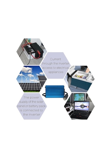 Supermarket1 Arac Inverteri Mavi 12v-220v 400w Sürekli Güç 2 Usb Ac Çıkışı Ev Aletleri İçin