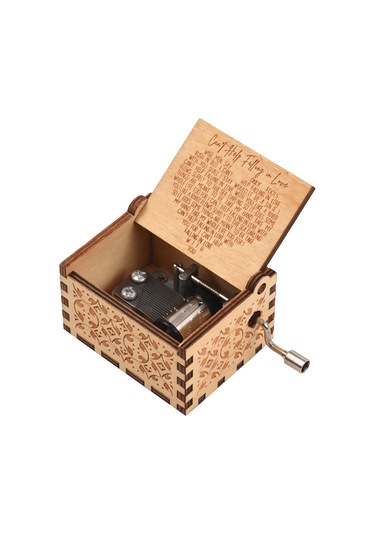 Yifomall Ahşap El Fırçalı Müzik Kutusu - Klasik Oyunculuk "can't Help Falling İn Love" Melodisiyle Retro Heykel Dekoru Ahşap Rengi